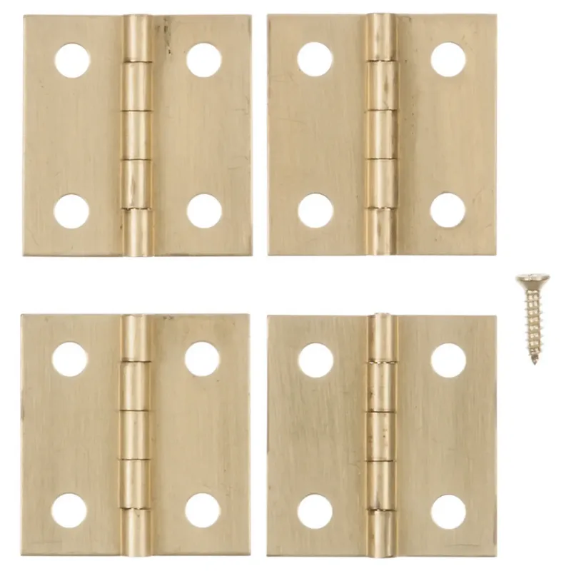 Ace 1 in. W X 1 in. L Polished Brass Brass Broad Hinge 4 pk