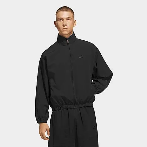 adidas Men's Basketball Woven Track Jacket in Black Size: Large