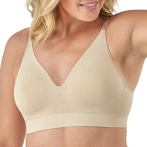 Bali Comfort Revolution Modern Seamless Wireless Full Coverage Bra-Df3380, Large, Beige