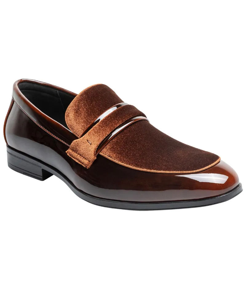 Stacy Adams Men's Spratley Moc Toe Saddle Slip On Loafer - Brown