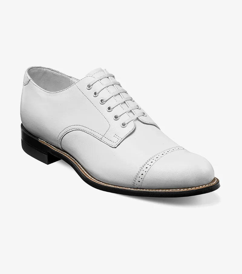 Stacy Adams Shoes Madison Cap Toe Oxford White Size 8