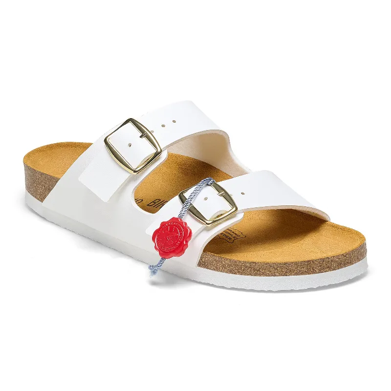 BIRKENSTOCK Arizona Birko-Flor White Two-Strap Sandals