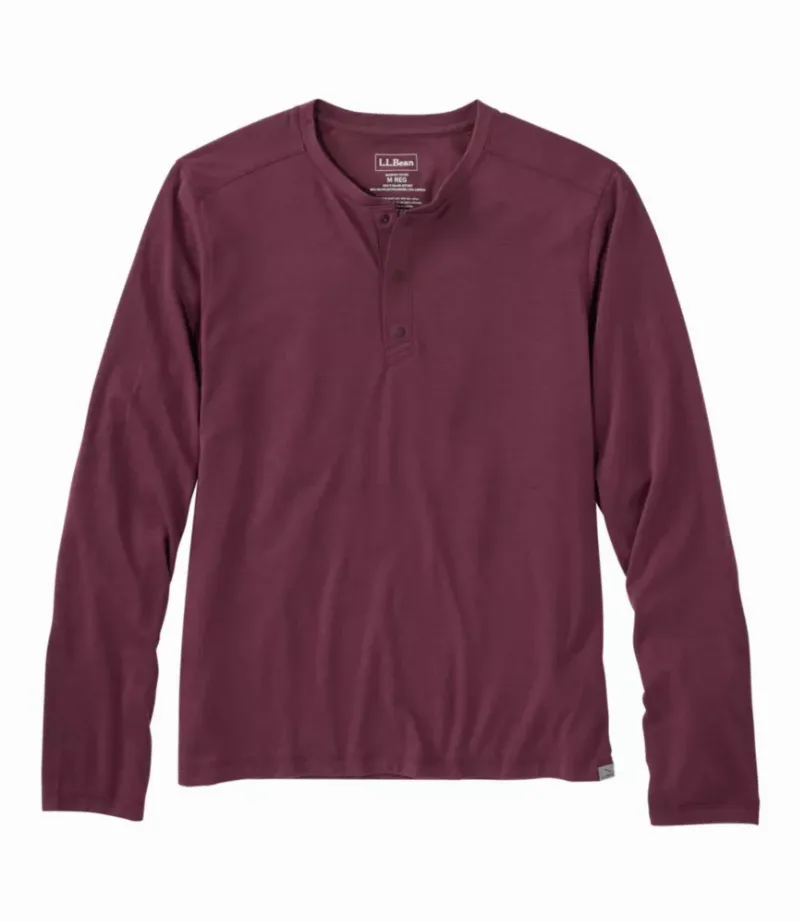 L.L.Bean Men's Multisport Lifestyle Henley, Long-Sleeve Fig XXXL, Synthetic Polyester Blend L. L.Bean
