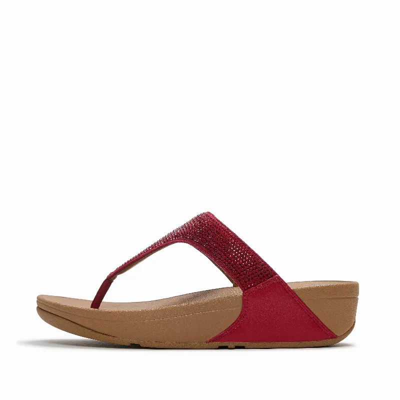 LULU Crystal-Embellished Toe-Post Sandals