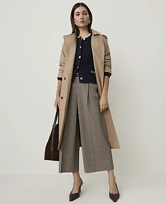 Ann Taylor The Plaid Belted Culotte Pant