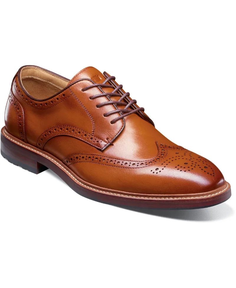 Florsheim Men's Anthem Wingtip Oxford - Saddle tan