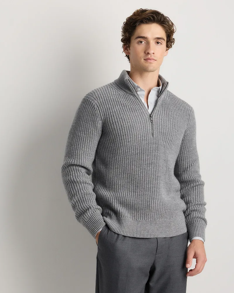 Quince Australian Merino Wool Half Zip Sweater