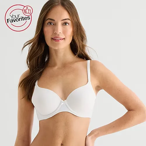 Ambrielle Everyday Underwire Full Coverage Bra, B, White