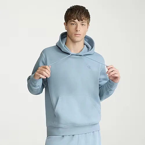 Champion Powerblend Mens Long Sleeve Active Hoodie, Large, Blue