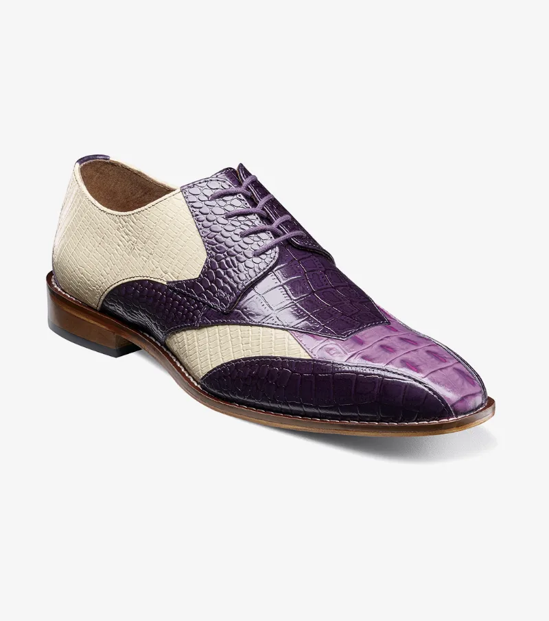 Stacy Adams Shoes Tristano Modified Bike Toe Oxford Purple Multi Size 11