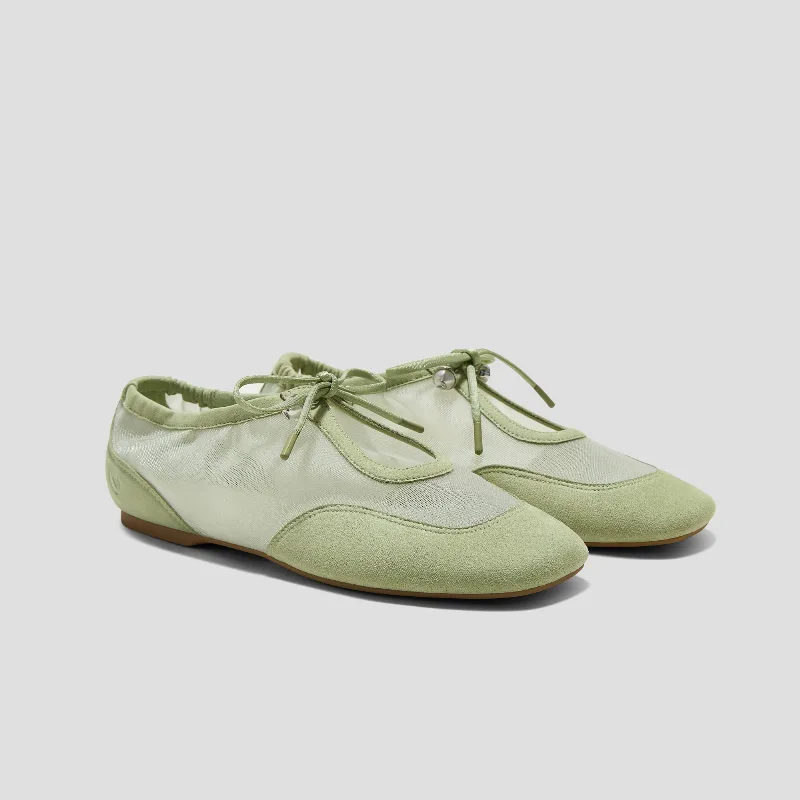 VIVAIA Square-Toe Organza Sneakerinas (Ciara)|MATCHA|US 10