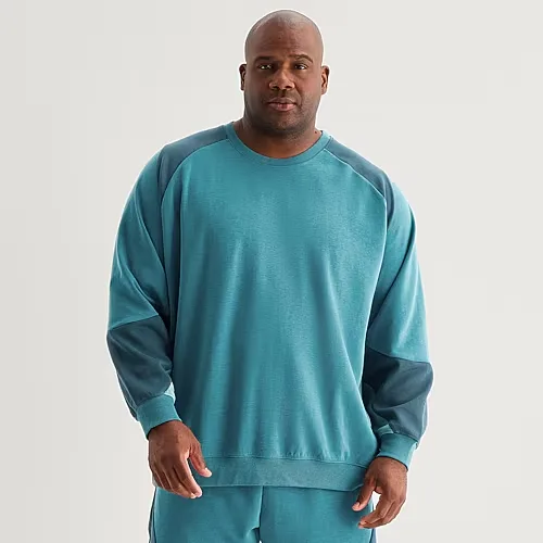 Shaquille O'Neal XLG Mens Crew Neck Long Sleeve Big and Tall Sweatshirt, 2x-large, Green