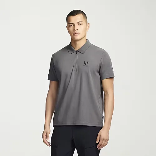 MESSI Collection Mens Regular Fit Short Sleeve Polo Shirt, Small, Gray