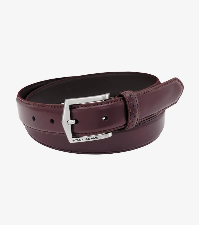 Stacy Adams Shoes Pinseal Perf Strap Genuine Leather Belt Cordovan Size 42