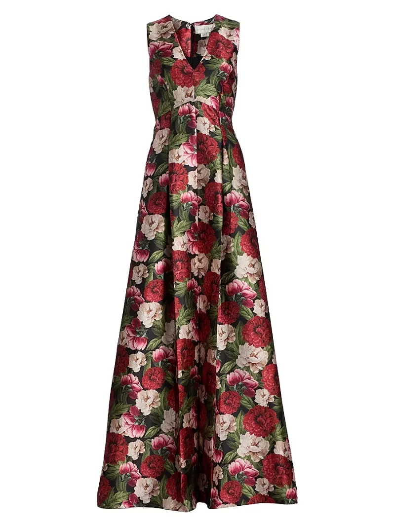 SACHIN BABI Women's Brooke Peony A-Line Gown - Peony Embers - Size 4
