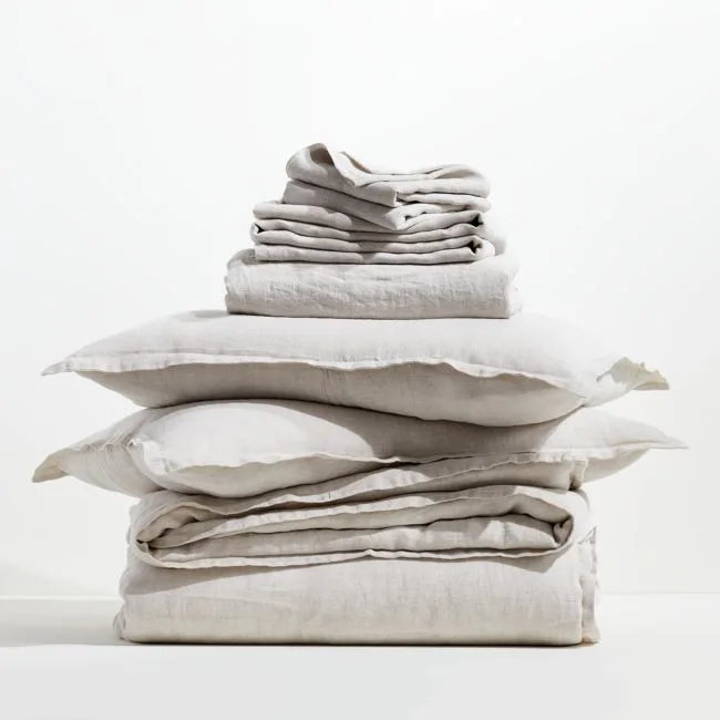 Aire Natural European Linen Warm Natural Full Bedding Set