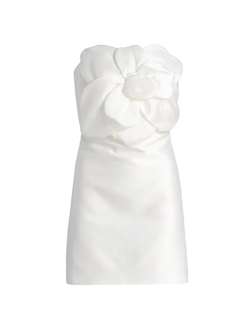 SACHIN BABI Women's Anora Floral-Appliqué Strapless Minidress - Ivory - Size 4