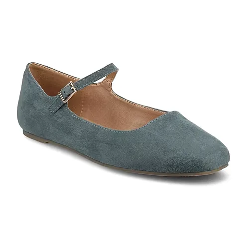 Journee Collection Carrie-Wd Womens Square Closed Toe Mary Jane Shoes Wide Width, 7 1/2 Wide, Blue