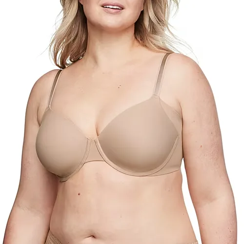 Warners Women's No Side Effects Seamless Comfort Underwire T-Shirt Bra-RA3061A, D, Beige