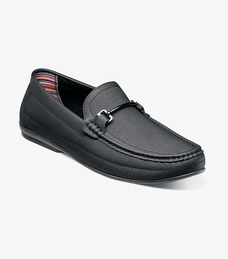 Stacy Adams Shoes Colton Moc Toe Bit Slip On Black Size 11.5