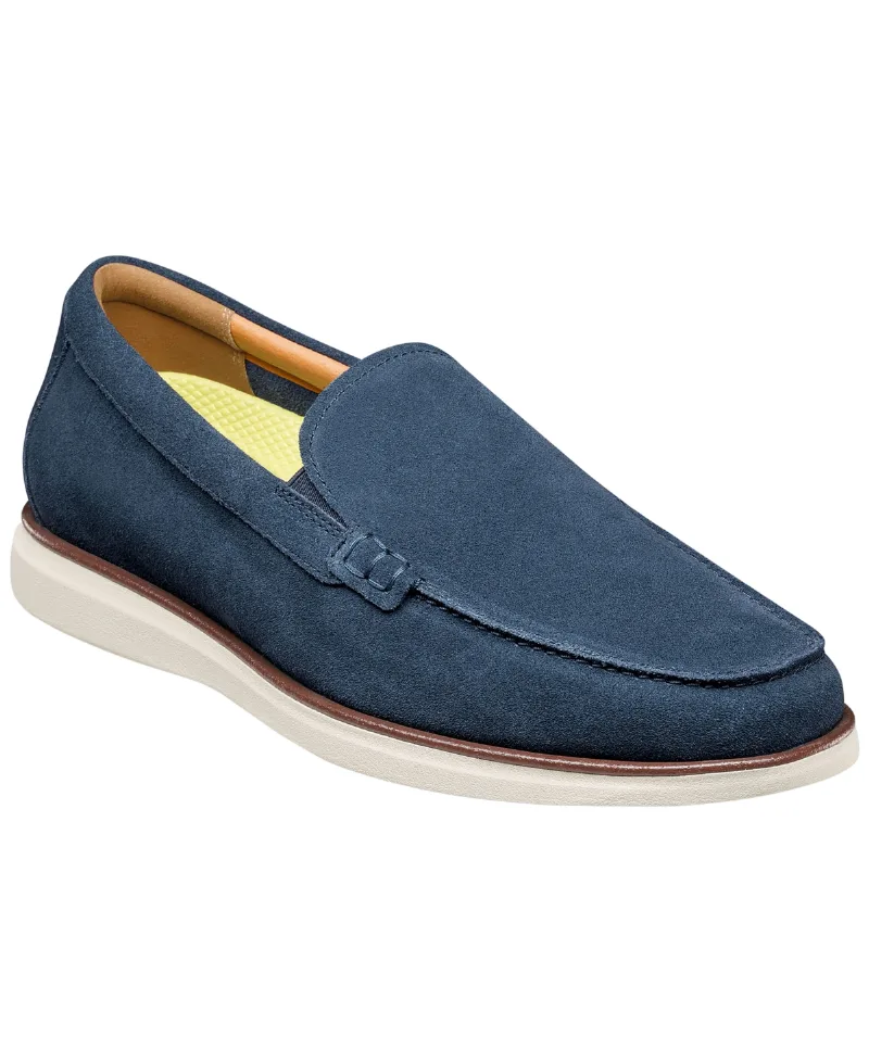 Florsheim Men's Tropics Moc-Toe Venetian Loafers - Navy suede