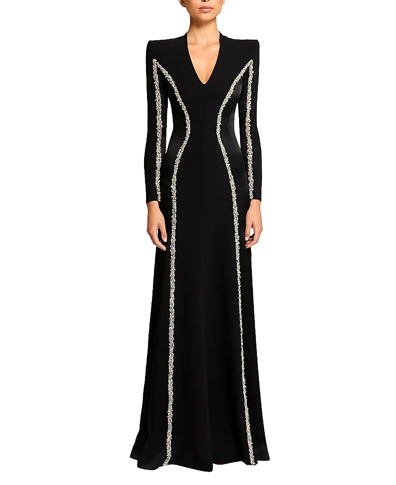 Jenny Packham Ghost orchid Embellished Long-Sleeve Maxi Dress