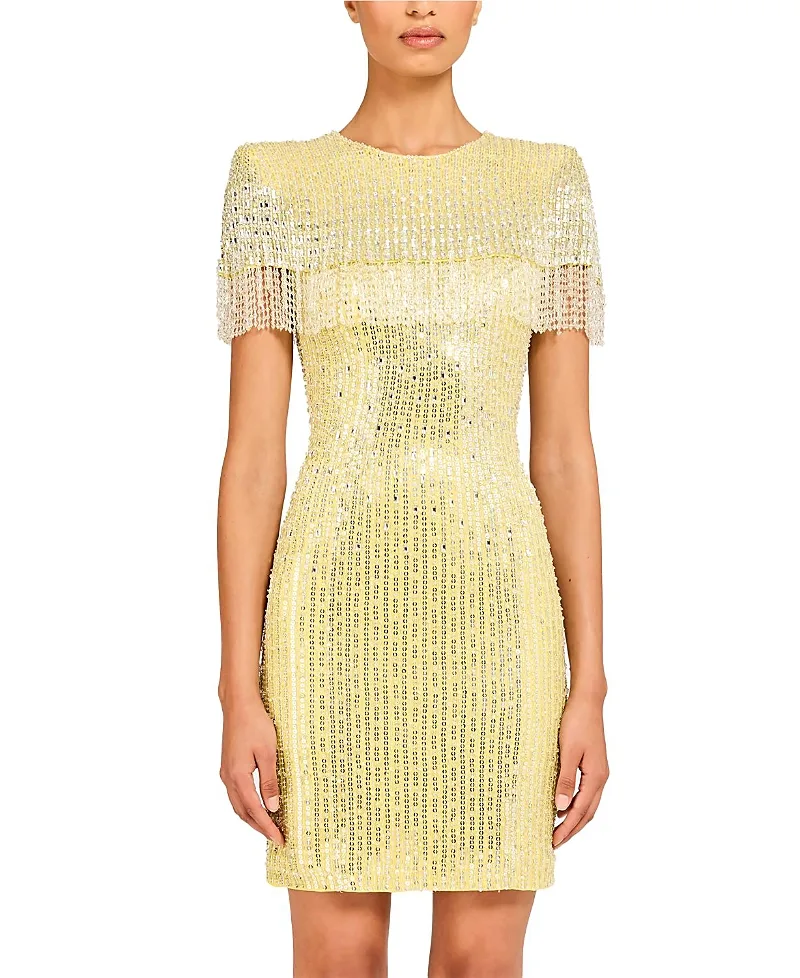 Jenny Packham Swish Sequin-Embellished Beaded Mini Dress