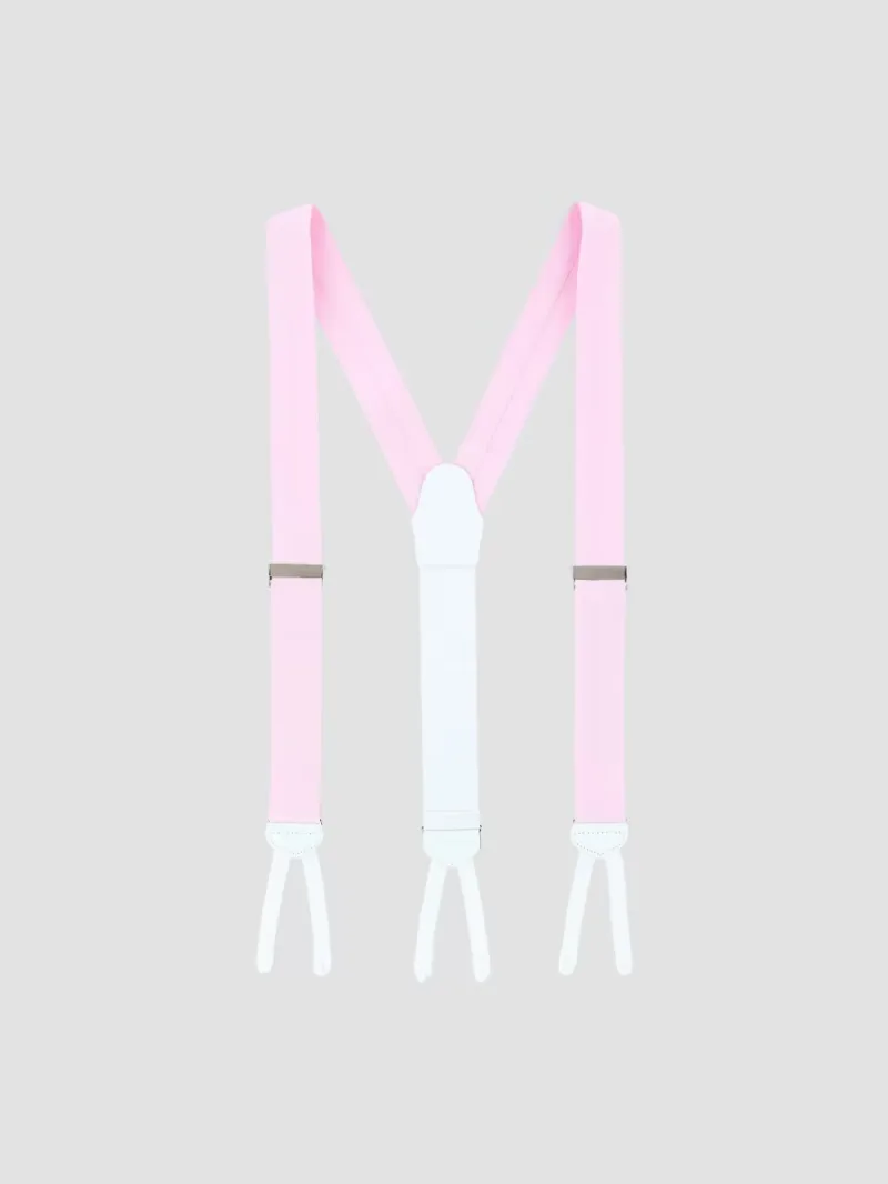 Men Louisville Chambray Formal Brace Suspenders - Pink