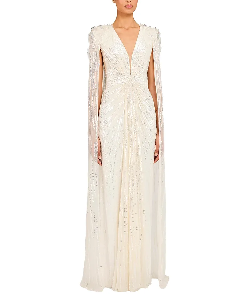 Jenny Packham Goldfinger Sequin-Embellished Maxi Dress