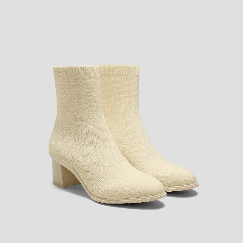 VIVAIA Almond-Toe Running Heel Boots (Amanda)|CREAM|US 6.5