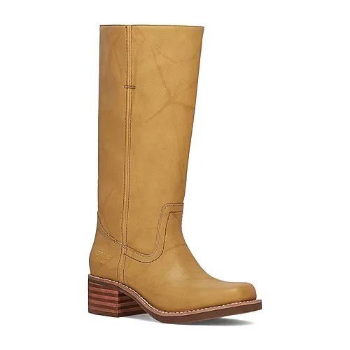 Frye and Co. Womens Miranda Stacked Heel Riding Boots, 6 Medium, Yellow