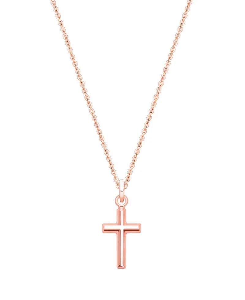 Tiny Blessings Kids Children's 14K Gold Everlasting Faith Cross 12-14" Necklace - 14k rose gold