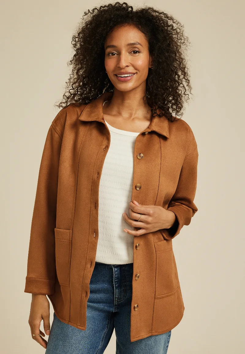 Maurices Women's Faux Suede Shacket