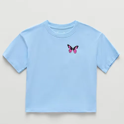 Xersion Little & Big Kid Girls Crew Neck Short Sleeve Relaxed Fit Graphic T-Shirt, Large (14), Blue