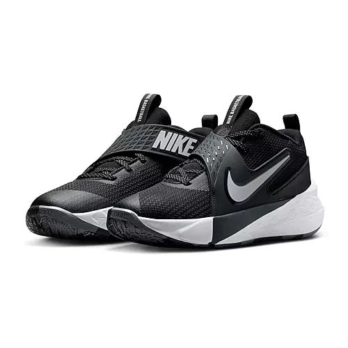 Nike Team Hustle Big Kid Unisex Basketball Shoes, 4 Medium, Black