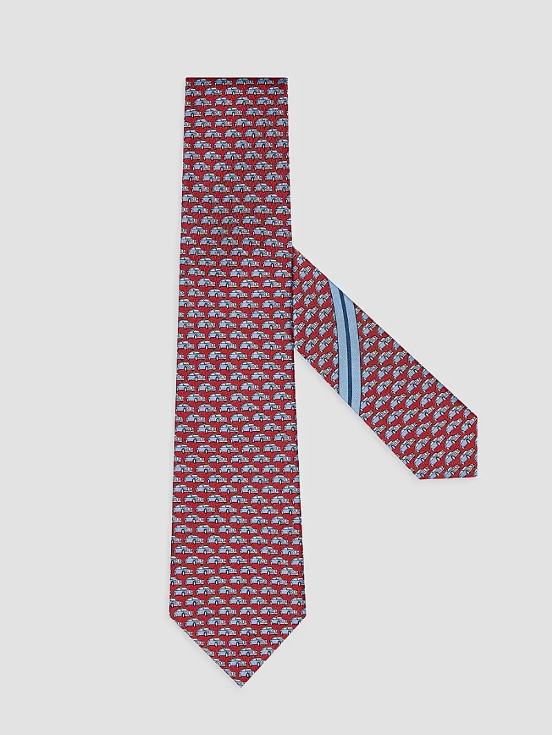 ZEGNA Men's Silk Tie - Red