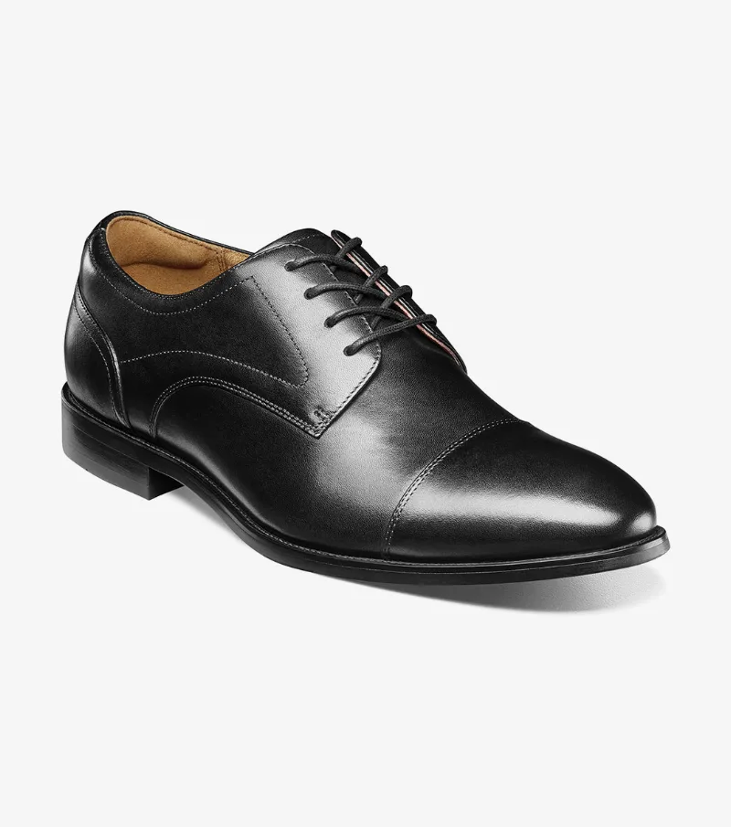 Florsheim Shoes Rucci Cap Toe Oxford Black Smooth Size 7.5