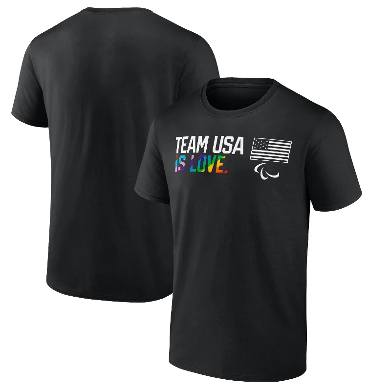 Fanatics MTO Label Men's  Black Team USA Paralympics Pride T-Shirt