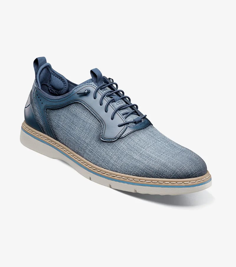Stacy Adams Shoes Sebert Plain Toe Elastic Lace Up Navy Size 9