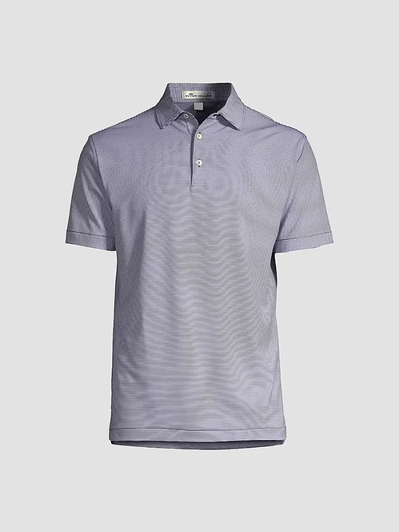 Peter Millar Men's Jubilee Pinstripe Polo - Navy - Size XXL