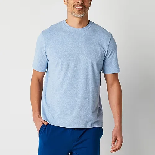 Stafford Super Soft Mens Crew Neck Short Sleeve Pajama Top, X-large, Blue