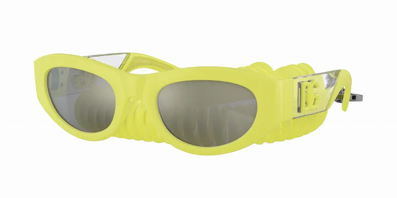DOLCE&GABBANA Man Sunglasses DG6174  -  Frame color: Yellow Rubber, Lens color: Light Grey Mirror Silver