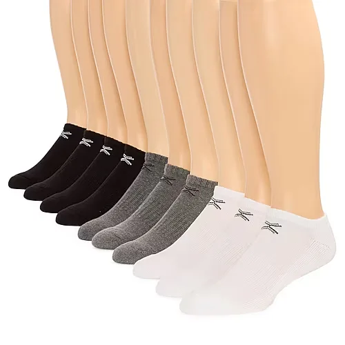 Xersion Quick-Dri Mens 10 Pair Low Cut Socks, 10-13, Gray