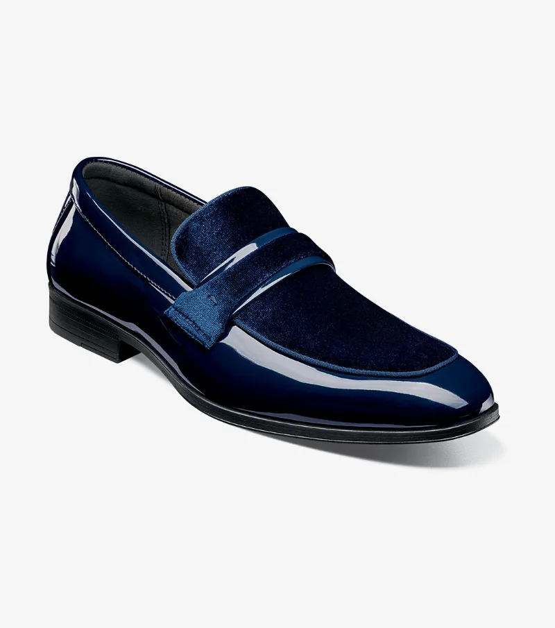 Stacy Adams Shoes Spratley Moc Toe Saddle Slip On Navy Size 12