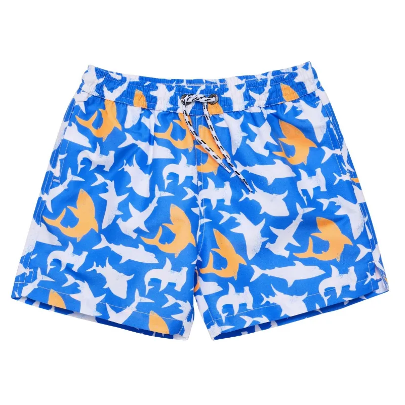 Snapper Rock Big Boys Shark Squad Swim Short - Blue