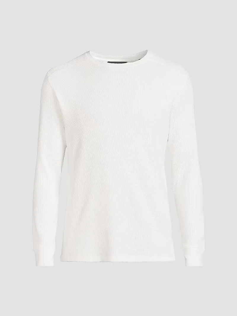Vince Men's Thermal Crewneck Long-Sleeve T-Shirt - Off White - Size XS