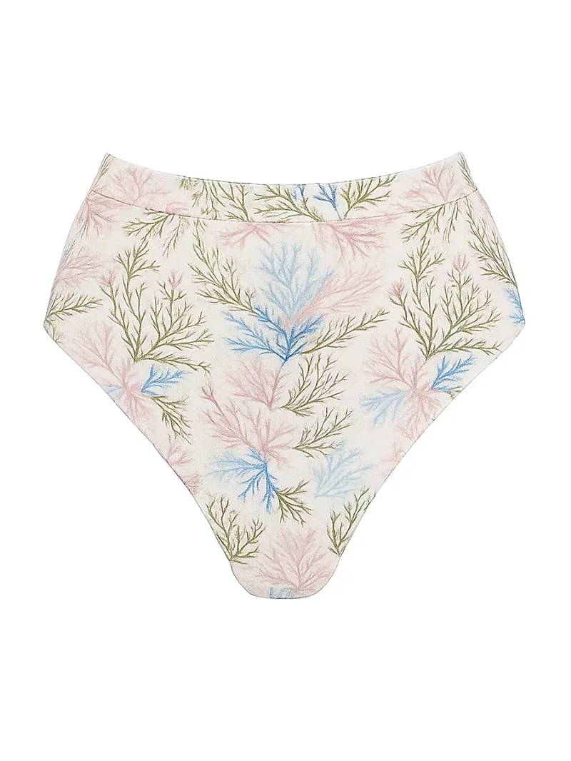 PatBO Women's Seaweed High Waist Bikini Bottom - Off White - Size Large