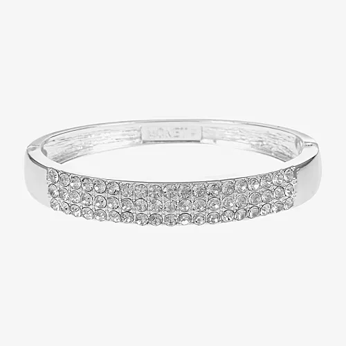 Monet Jewelry Gold Tone Womens Glass Bangle Bracelet, One Size, Silver