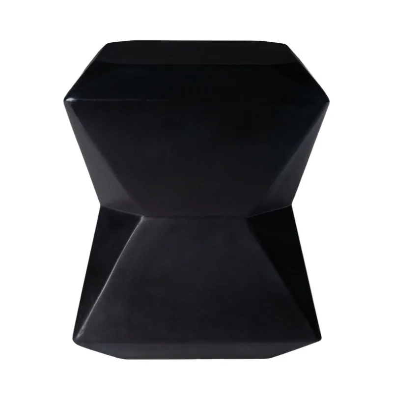 Conan Concrete Accent Stool - Black
