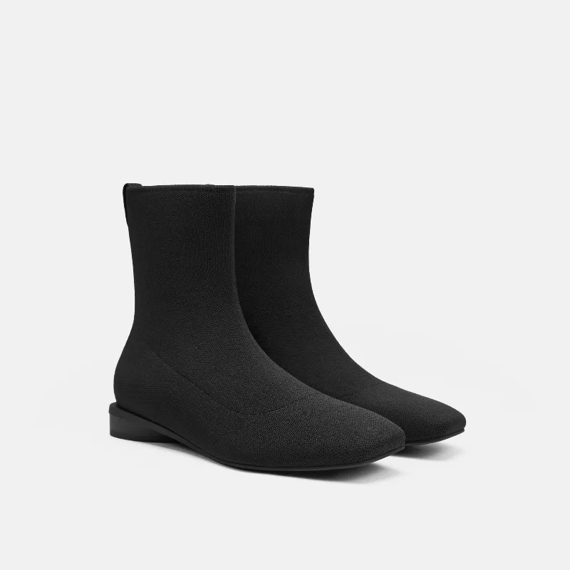 VIVAIA Square-Toe Ankle Boots (Marsa)|BLACK|US 8